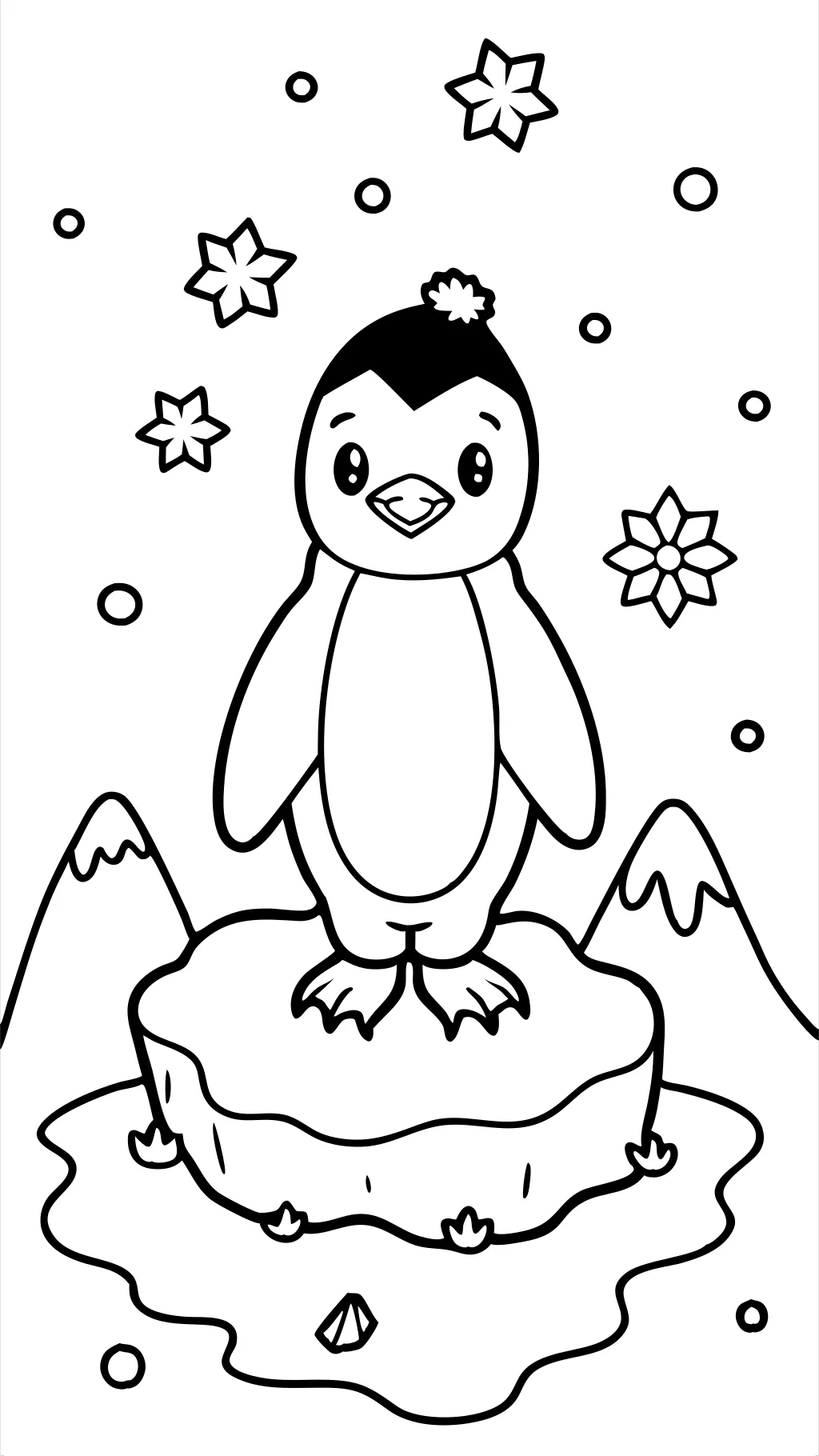 Página para colorear de pingüe